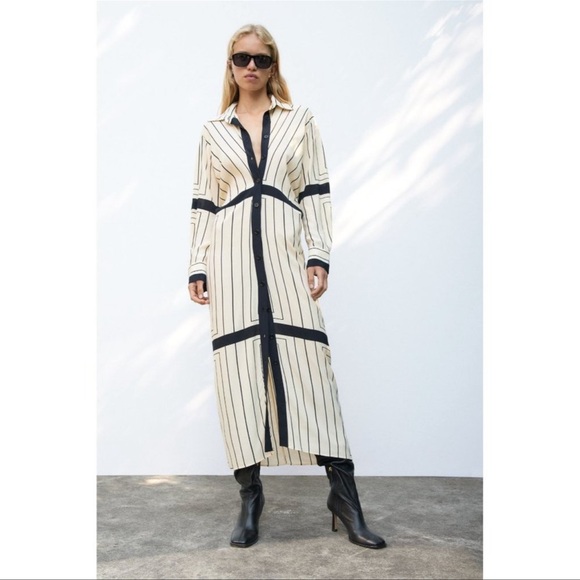 Zara Stripe Shirt Dress - Picture 7 of 12